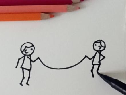 怎样画跳绳游戏#每日一画 #一学就会的简笔画 #6-12岁儿童简笔画