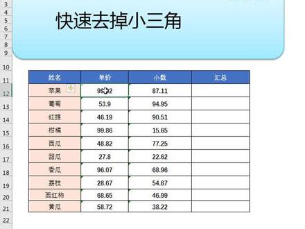快速去掉小三角
