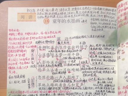 三年级下册|《童年的水墨画》2.江上 #小学语文#小学语文课本 #小学语文知识点 #小学语文公开课 #笔记语文