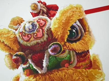 在佛山画醒狮
#艺术在抖音 #画画 #醒狮 #手绘 #马克笔手绘