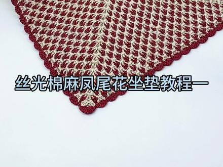 丝光棉麻冰丝线 扁带线 凤尾花坐垫教程一#手工钩织坐垫 #零基础教学 #手工diy #车坐垫 #简单易学