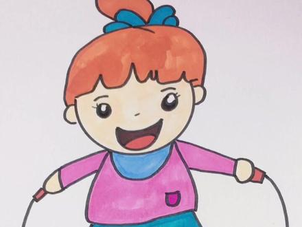 #创作灵感 #抖出我的艺术 #画小女孩 女生跳绳简笔画,让孩子在家也能学画画,关注我就对了#画画教程