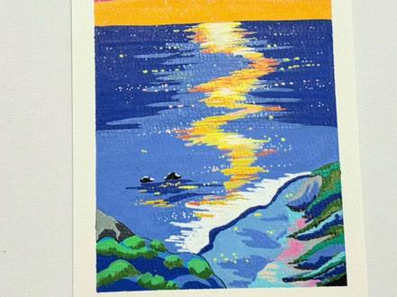 海月流金 #青年创作者成长计划 #丙烯马克笔绘画 #慕多星丙烯马克笔 #跟着抖音学画画 #治愈系风景 临摹:脏脏居
