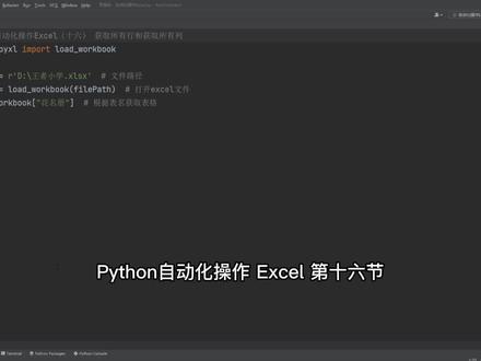 Python自动化办公操作excel(十六) #办公软件技巧 #编程入门 #玩转office #excel #python #rpa