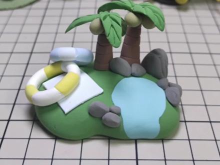 天气越来越越冷啦! 今天再来做一个三亚椰子树来换换心情吧#超轻粘土手工 @DOU+小助手