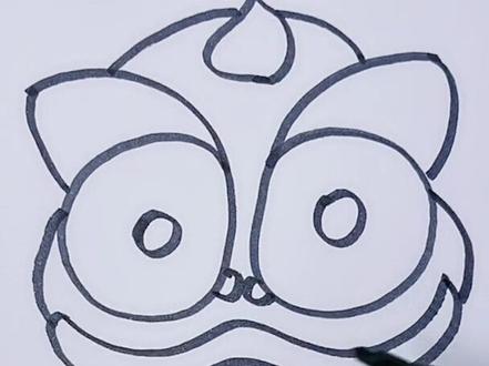 #醒狮 #简笔画 祝大家新年快乐🍾️🎆🎆🎆