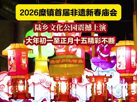 2026糜镇陆乡文化公园新春国潮庙会 赏非遗表演,品百味美食!