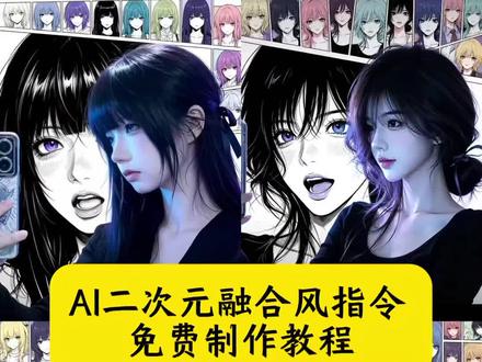 ai二次元融合风指令 ai合成动漫人物双人照教程 ai二次元漫画特效 ai 二次元融合风教程 ai二次元和真人融合 ai 二次元融合风特效指令 ai二次元融合风 AI二次元融合风 #小云雀AI #小云雀AI一键图片设计#ai二次元融合风#AI二次元融合风