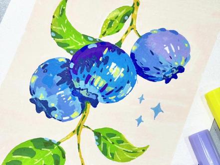 丙烯马克笔 | 手绘100种水果——蓝莓
终于也是画上蓝莓了🫐#一起来画画吧 #创作者中心 #创作灵感 #丙烯马克笔 #水果绘画