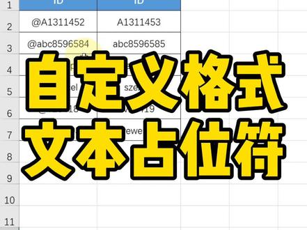 自定义格式,文本占位符~#excel #excel技巧 #office办公技巧
