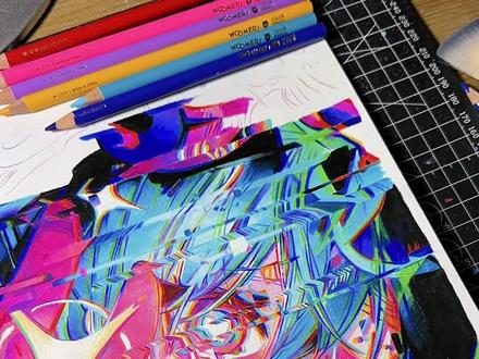 手绘故障色?不是很难 #手绘 #初音未来