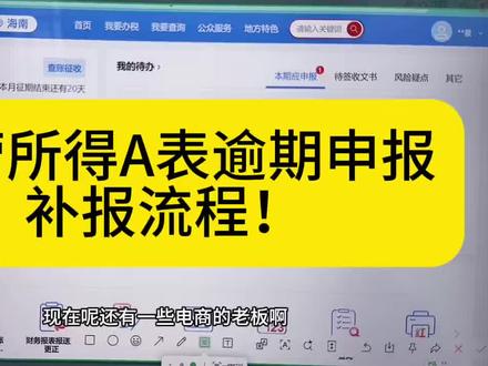 经营所得A表逾期申报补报操作流程! #纳税 #纳税申报 #会计 #会计实操 #会计干货