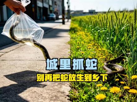 抓到蛇就往乡下放?真的合适吗#拒绝随意放生蛇 #农村人的无奈 #现实扎心