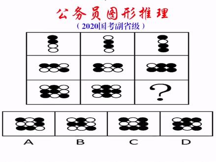 公务员图形推理,黑圆圈加白圆圈的九宫格题目,你有妙招吗#每天学习一点点 #一起学习一起进步 #学习方法