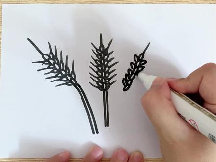 麦穗的画法! #五一 #五一劳动节 #简笔画 #简笔画的日常 #育儿简笔画#治愈 #生活