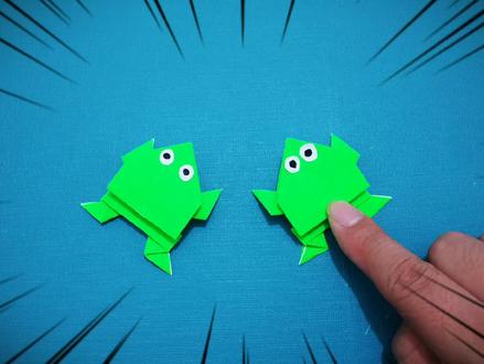 很好玩的青蛙折纸,轻轻一按能跳很远,小朋友超喜欢!学浪计划