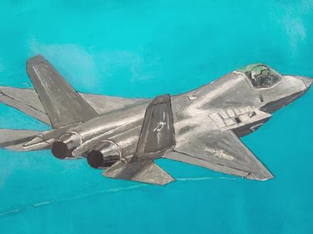 歼35如何上色#画飞机#画画#艺术画 #水彩画