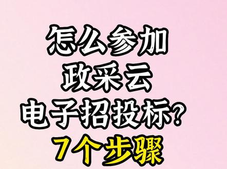 怎么参加政采云电子招投标?怎么办理CA?参加电子招投标有什么条件?7步教会你如何参加政采云电子招投标 #政采云 #电子招投标