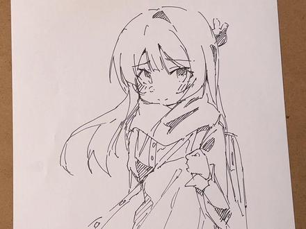 #简笔画 麻衣学姐怎么画