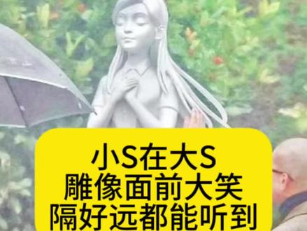 小S在大S雕像面前大笑,隔好远都能听到#小s #大s #娱评人吴清功 #娱乐 #八卦