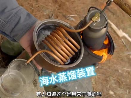 简易海水蒸馏装置 海水变成纯净水#荒野求生 #户外 #野外生存 #野外生存技能
