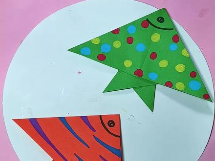 超简单的折纸小鱼,折好后涂涂画画很有趣哦#亲子手工 #折纸#小鱼折纸#儿童益智手工#解压益智