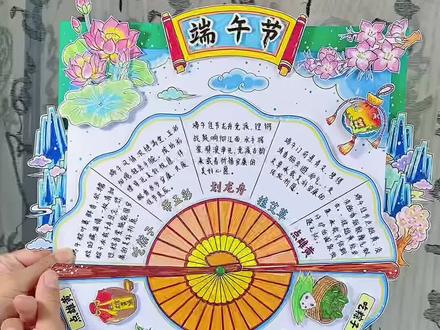 端午习俗端午节立体手抄报模板线稿教程 被这幅中国风端午节手抄报惊艳到了!端午习俗立体手抄报,中国传统节日手抄报模板,会旋转的机关小报#端午节手抄报,快收藏画起来吧!#端午节主题画#端午节简笔画#端午节绘画