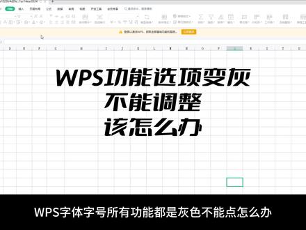 WPS菜单栏变灰色,字体字号不能改,两种方法可解决 #办公软件技巧 #办公技能 #随手拍