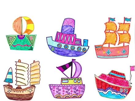 乘风破浪,如何画一艘精致的帆船呢?#创意 #画画 #零基础学画画