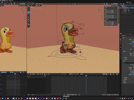 【Blender合集】制作《洛克王国》鸭吉吉模型教程 #3d建模 #制作过程 #原创视频教程
