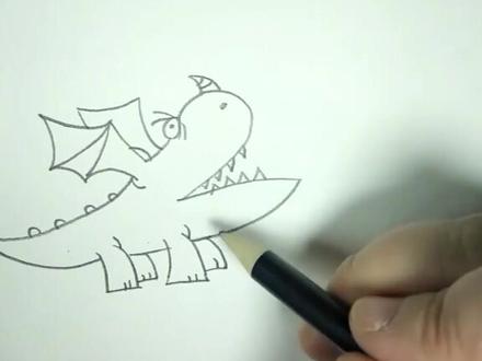 40秒手绘喷火龙,快来约绘吧!#绘画#亲子 #创意美术