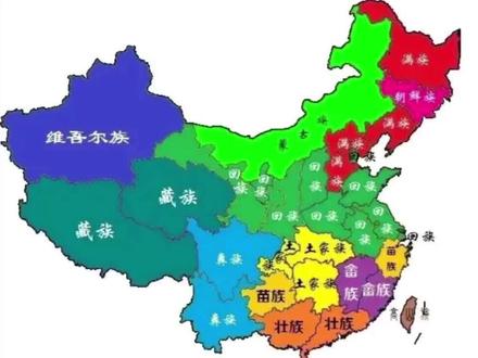 中国主要少数民族分布图!