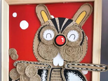 动物世界大合集~纸板麻绳画#环创素材 #环创作品 #幼儿园手工 拿去不谢😉😉😉