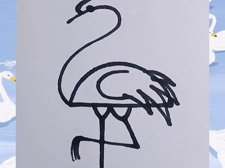 #简笔画#简笔画教程 简笔画仙鹤,一看就会哦!线条美,简单!