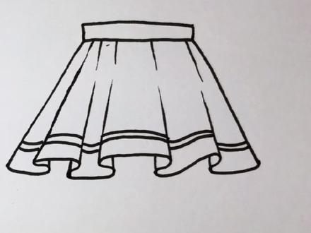 百褶裙的画法,简单有趣易学,一起来画吧!#简笔画 #萌知计划 #百褶裙
