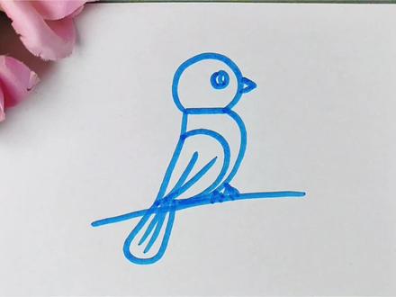 小鸟简笔画 用数字5和3画小鸟#简笔画 #儿童简笔画 #画画 #启蒙早教 #一学就会系列