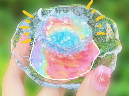 送给闺蜜的琉璃冰晶火山#手工diy制作 #手工制作 #diy创意手工 #石塑黏土 #石塑粘土教程