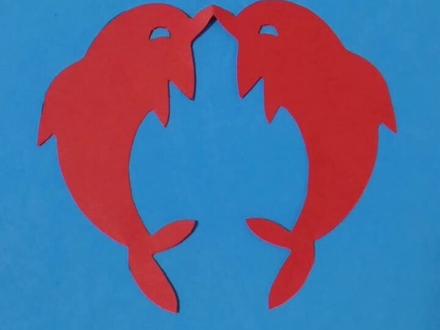 #剪纸 幼儿手工剪纸《海豚》🐬