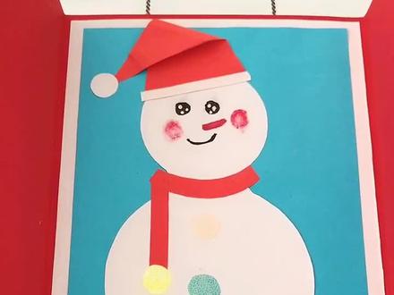 圣诞雪人贺卡又来一款#我想上热门 #手工 @抖音小助手