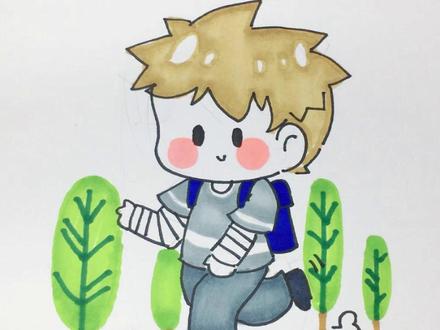 滑板男孩#儿童简笔画 #简笔画教程 #简笔画 #零基础学画画 #绘画过程 #每日一画 @DOU+小助手