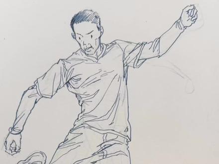 踢足球的人怎么画#绘画教学