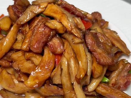 小家常菜肉炒鲜蘑#美食教程 #家常菜