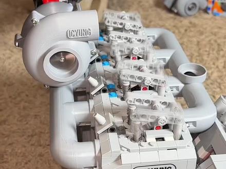 乐高发动机升级涡轮增压版本#模型玩具#发动机模型#乐高拼装