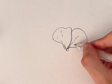 今天教大家画桃花,桃花的花语是什么?#手绘 #画画 #铅笔稿 #简笔画 #桃花