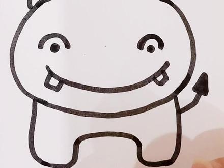 #简笔画 #简笔画教程 #幼儿简笔画 简笔画打卡第53张河马@抖音青少年 @抖音小助手