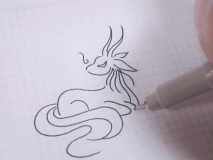 山海经白泽怎么画?白泽是否被记录在山海经里至今是个迷~#国风 #简笔画 #充能计划 #画 @DOU+小助手