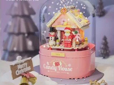 圣诞礼物 粉色圣诞屋积木飘雪八音盒儿童益智拼装玩具送女生礼物 #手工diy #圣诞礼物 #积木 #送女生礼物 #圣诞小屋