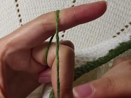 玫瑰毯子花叶边绿叶部分#玫瑰花毯子 #织女 #手作