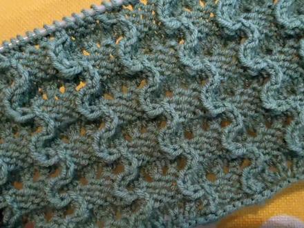 竖条纹波浪形花样,适合男女编织休闲款毛衣,围巾等物品……