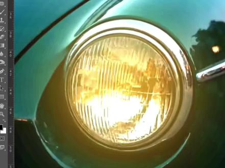 ps教程点亮车灯。#ps教程ps小技巧# ps教程#ps教程修图